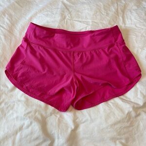 Lululemon Sonic Pink Speed Up Mid Rise Shorts Size 12